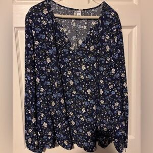 Floral Long-Sleeve Blouse